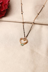 Gold heart-shaped mangalsutra